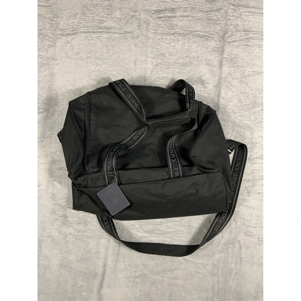 Burberry Fragrances Promotional Duffel Bag Medium Black Nylon Travel Weekender